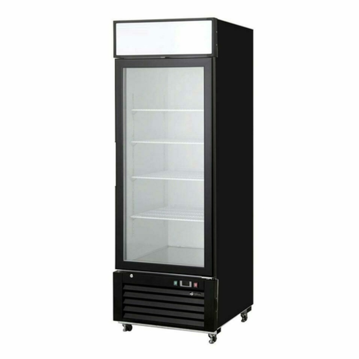 Alt Tag: EFI Sales C1-16.5GDX glass door refrigerator merchandiser 16.5-inch black display cooler with glass door and shelves, 5 cu ft