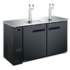 Alt Tag: Efi Sales CBBDD2-60CC 60" Black Back Bar Beer Cooler direct draw dispenser with dual taps and stainless top
