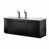 Alt Tag: EFI Sales CBBDD3-90CC 90" Back Bar Direct Draw Dispensing Cooler with dual draft beer tower faucets and 3-door black back bar