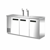 Alt Tag: Efi Sales CBBSDD3-72CC 72-Inch Stainless Steel Direct Draw Cooler 3-door back bar beer dispenser with dual draft towers