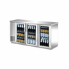 Alt Tag: EFI Sales CBBSGD3-72CC 72-Inch Stainless Steel Glass Door Cooler 3 swing glass doors stainless back bar beverage cooler