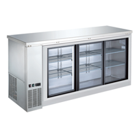 Alt Tag: EFI Sales Ltd. CBBSGDS3-72CC 72 Inch Stainless Steel Back Bar Cooler with 3 sliding glass doors and refrigerated storage