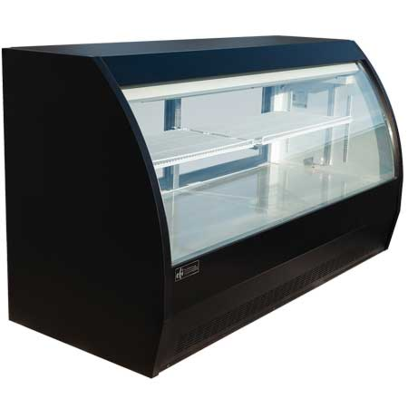 Alt Tag: EFI Sales CDC-2000B-F 78.7" Curved Glass Open Front Deli Case refrigerated curved glass deli display case