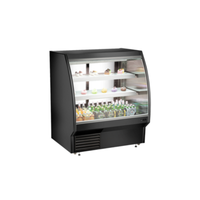 EFI Sales CDCBC-48 48.1" Black Curved Glass Refrigerated Deli Showcase black curved glass deli display case with refrigerated shelves