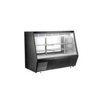 Alt Tag: EFI Sales 71.7 Inch Refrigerated Deli Display Case Flat Front flat front black refrigerated deli showcase with LED lighting