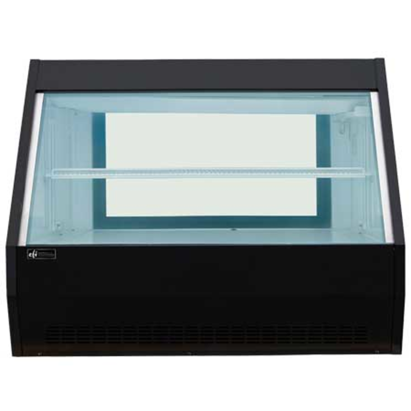 Alt Tag: EFI Sales CDS-1200B 47.2" Refrigerated Straight Glass Deli Display Case front view with straight glass and interior shelf