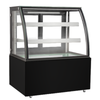 Alt Tag: EFI Sales Ltd. CGCM-4747 47.2" Refrigerated Bakery Deli Display Case black curved glass deli bakery showcase with shelves