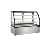 EFI Sales 72.4-inch Curved Glass Refrigerated Display Merchandiser stainless bakery deli display case with curved glass and adjustable shelves