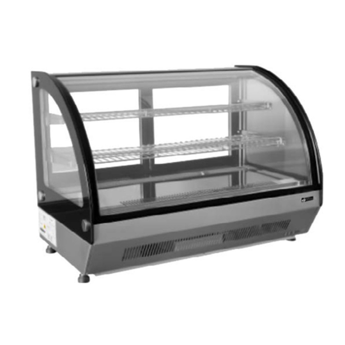 Tag alternatif : EFI Sales CGCM-CT-3526 vitrine réfrigérée de comptoir de 35,4" avec verre courbé et tablettes pour pâtisseries, sandwiches, boissons refroidies
