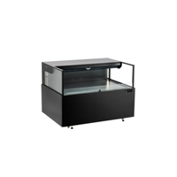 Alt Tag: EFI Sales CGOMS-4734 46.7" Black Open Air Refrigerated Merchandiser black open air display case with LED lighting for grab-and-go items