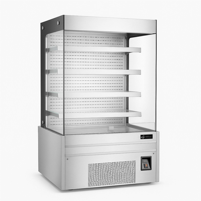 Alt Tag: Efi Sales CGOMS-4880 48"W Open Air Refrigerated Display Merchandiser open-front chilled display case with shelves