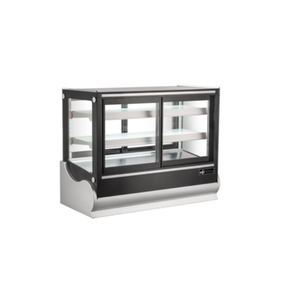 Alt Tag: EFI Sales CGSLM-4838 47.4 Inch Refrigerated Countertop Display Case glass bakery deli display with sliding doors and LED lighting