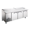 Alt Tag: EFI Sales CPDR3-93VCX 93" X-LINE Refrigerated Pizza Prep Table stainless steel 3-door commercial refrigerated prep table