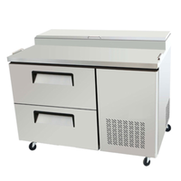 EFI Sales CPDW2-44VC Réfrigération commerciale de 44 pouces pour la table de préparation à pizza en acier inoxydable avec tiroirs sur roulettes