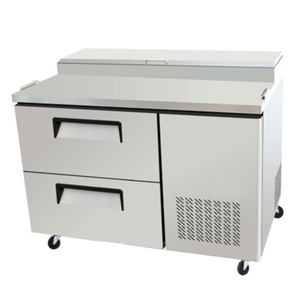 EFI Sales CPDW2-44VC Réfrigération commerciale de 44 pouces pour la table de préparation à pizza en acier inoxydable avec tiroirs sur roulettes