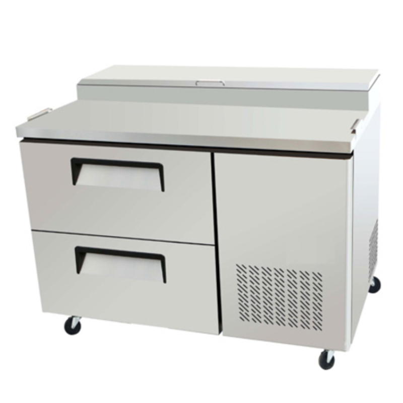 EFI Sales CPDW2-44VC Réfrigération commerciale de 44 pouces pour la table de préparation à pizza en acier inoxydable avec tiroirs sur roulettes