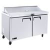 Alt Tag: EFI Sales CSDR2-60VC 60 Inch Two Door Refrigerated Sandwich Prep Table stainless steel commercial two-door prep refrigerator
