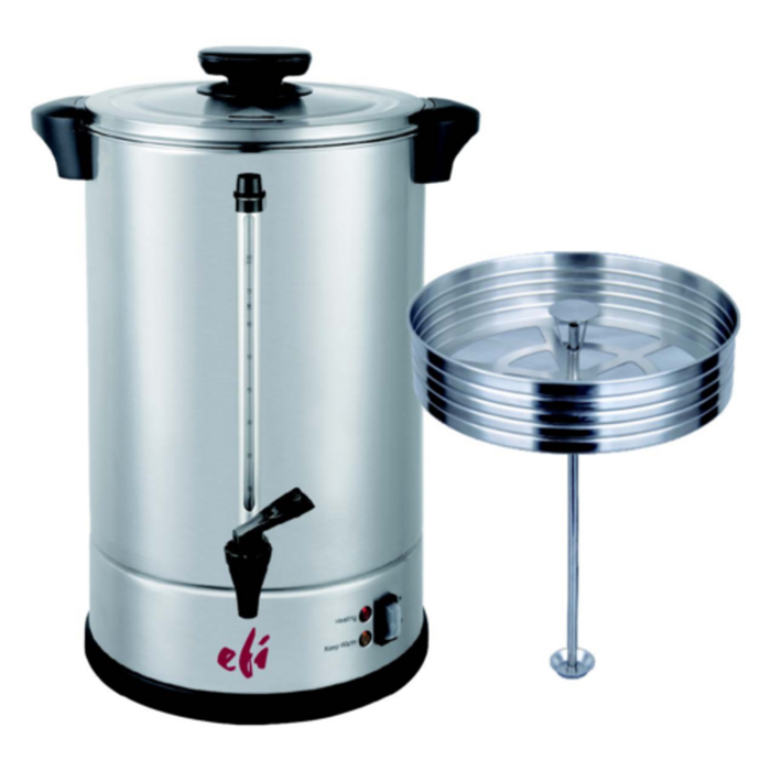 Étiquette alternative : EFI Ventes CW-CM065 Capacité 65 tasses Cafetière commerciale Urne en acier inoxydable urne à café avec robinet et couvercle, inclut un plateau goutte-à-goutte