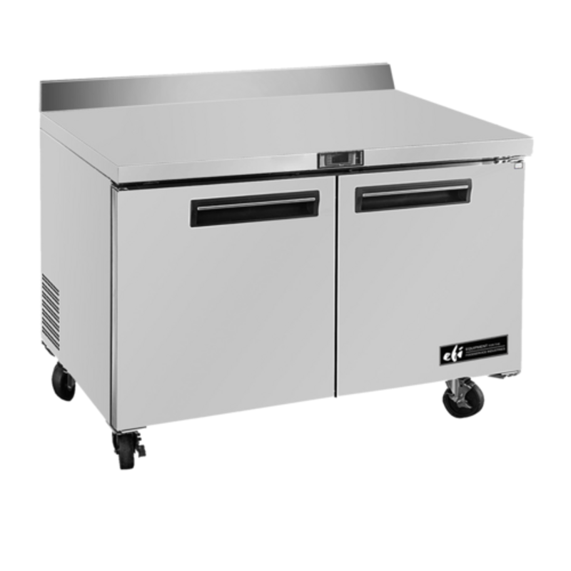 EFI Sales 36-inch Two Door Stainless Steel Worktop Refrigerator stainless steel two-door commercial worktop fridge with casters