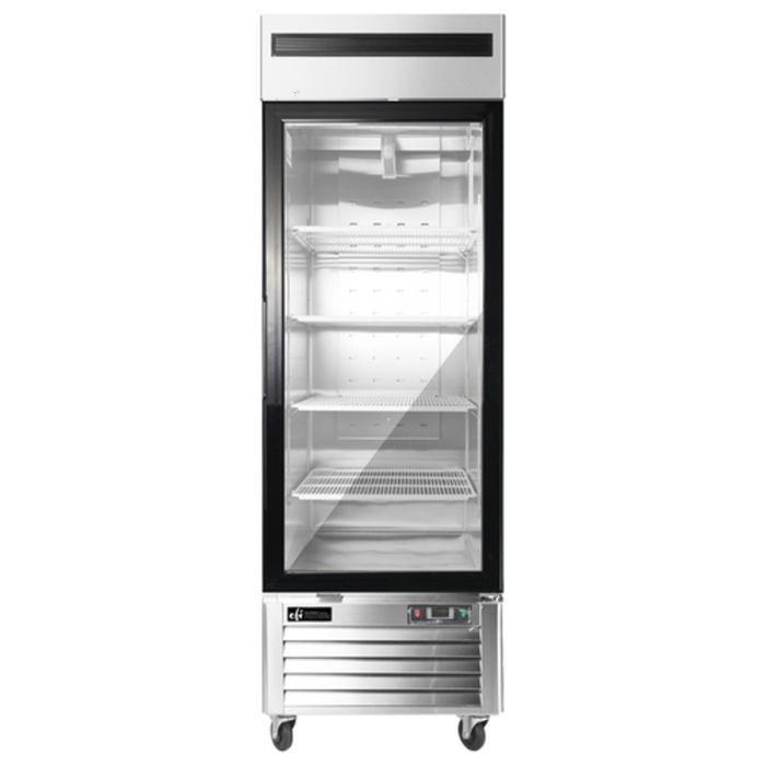 EFI Sales 27 Inch Bottom Mount Reach-in Glass Door Freezer, single glass door commercial freezer with bottom mount compressor