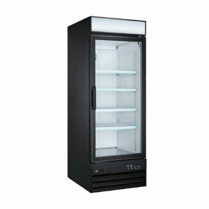 Alt Tag: EFI Sales F1-31GD 31.1" Single Glass Door Freezer Merchandiser upright glass door freezer with illuminated interior and adjustable shelves