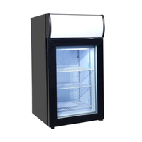 Alt Tag: EFI Sales 50L Countertop Glass Door Freezer Display Merchandiser black countertop glass door freezer merchandiser with LED lighting
