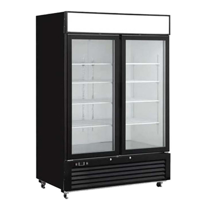 EFI Sales 48 Inch Two Glass Door Merchandising Freezer commercial display freezer with bottom-mount compressor and two glass doors