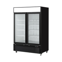 Alt Tag: EFI Sales F2-54GDVC 54 Inch Two-Door Display Freezer Merchandiser glass door commercial freezer merchandiser with shelving