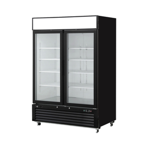 Alt Tag: EFI Sales F2-54GDVC 54 Inch Two-Door Display Freezer Merchandiser glass door commercial freezer merchandiser with shelving