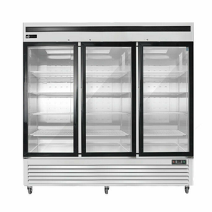 EFI Sales 81.9" Bottom Mount Three Door Glass Merchandiser Freezer commercial display freezer with 3 glass doors and bottom-mounted unit