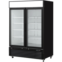 Alt Tag: EFI Sales Ltd. FI2-54GDVC 54 Inch Two Glass Door Ice Cream Merchandiser Freezer black 54in glass door display freezer