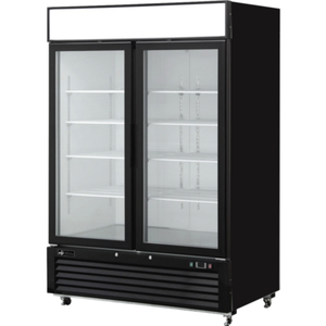 Alt Tag: EFI Sales Ltd. FI2-54GDVC 54 Inch Two Glass Door Ice Cream Merchandiser Freezer black 54in glass door display freezer