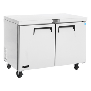 EFI Sales 60.2 Inch Stainless Steel Two-Door Undercounter Freezer, commercial undercounter freezer with stainless steel doors