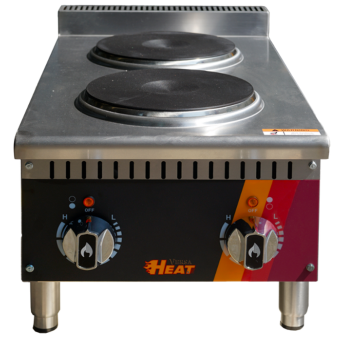 EFI Sales HHP15-2B-ELC 15-Inch Two-Burner Electric Countertop Hotplate stainless steel commercial dual burner hotplate