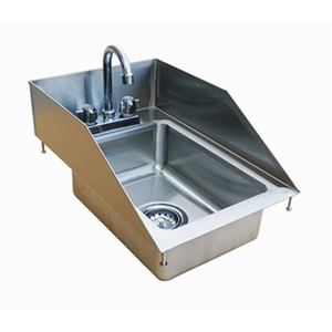 Étiquette alternative : EFI Sales Ltd. Évier en acier inoxydable de 13 pouces avec protection contre éclaboussures, évier commercial de cuisine avec robinet et protection contre les éclaboussures