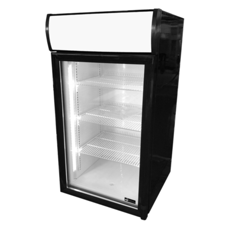 EFI Sales Ltd. 18 Inch Countertop Glass Door Refrigerator Merchandiser with glass door display and adjustable wire shelves