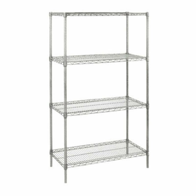 Alt Tag: EFI Sales Ltd. 48" Wide Chrome Commercial Wire Shelving Kit 4-tier chrome wire shelving unit for commercial kitchen storage