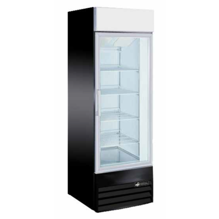 EFI Sales Ltd. 29 pouces pour porte en verre noir Refroidisseur d’exposition vertical avec porte vitrée et tablettes ajustables