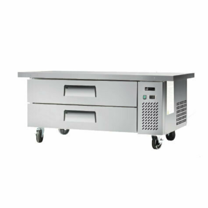 Alt Tag: EFI Sales Ltd. CCB-60 60.5-inch Chef-Base Refrigerated Equipment Stand stainless steel 2-drawer chef base on casters
