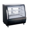 Alt Tag: EFI Sales Ltd. CDC-36 36 Inch Gravity Coil Refrigerated Deli Display Case with curved glass front and interior shelves