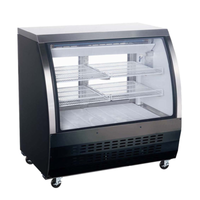 Alt Tag: EFI Sales Ltd. CDC-36 36 Inch Gravity Coil Refrigerated Deli Display Case with curved glass front and interior shelves