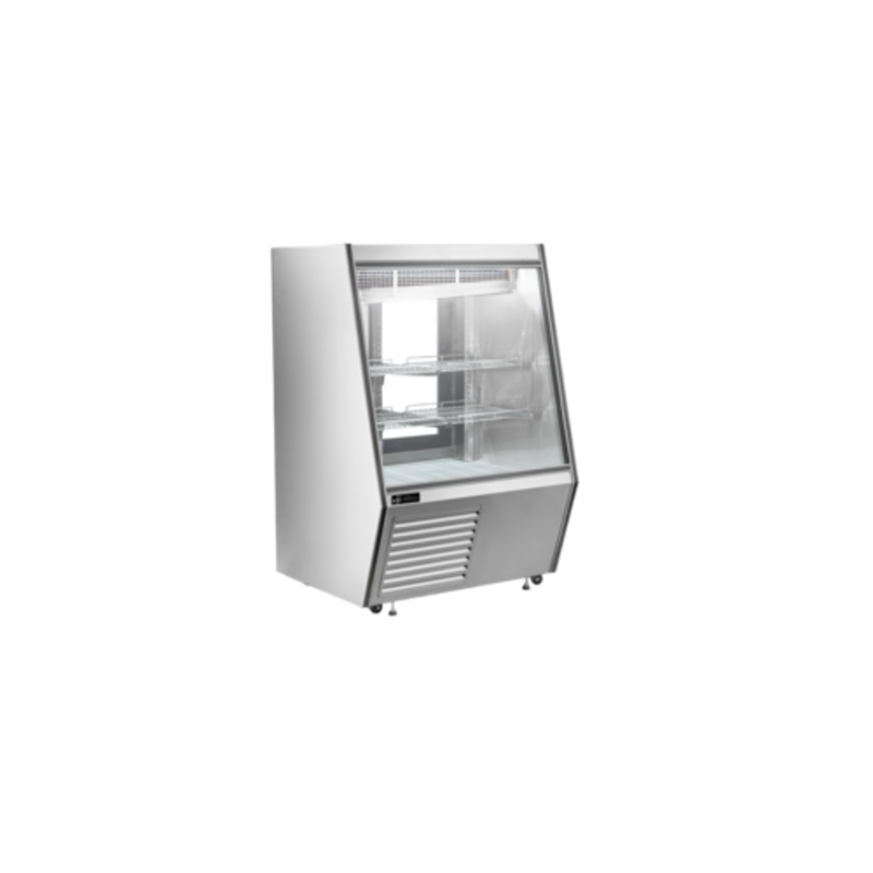 Alt Tag: EFI Sales Ltd. CDCSS-36 36 Inch Refrigerated Deli Showcase, stainless steel flat-front display case with LED lighting