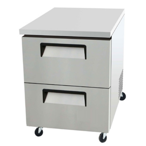 Étiquette alternative : EFI Sales Ltd. CUDW2-27VC réfrigérateur à deux tiroirs sous le comptoir 27,5" en acier inoxydable à deux tiroirs sous le comptoir