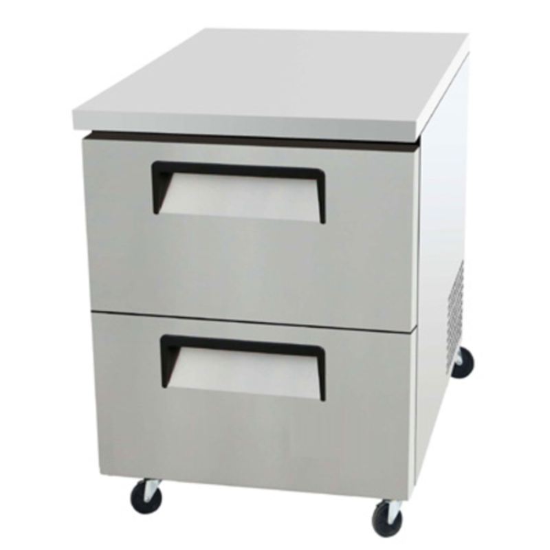 Étiquette alternative : EFI Sales Ltd. CUDW2-27VC réfrigérateur à deux tiroirs sous le comptoir 27,5" en acier inoxydable à deux tiroirs sous le comptoir