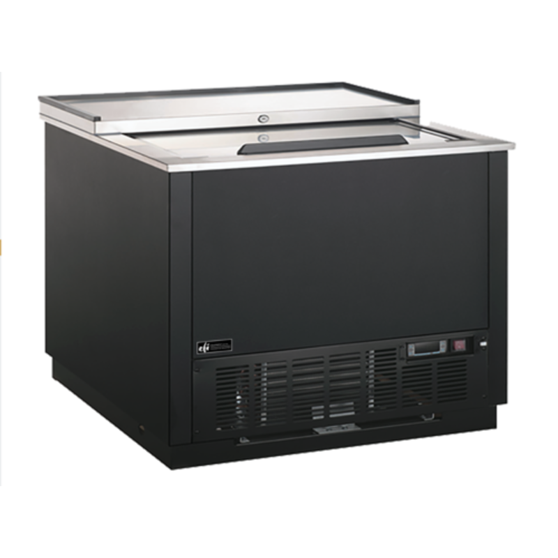 EFI Sales Ltd. FGF-36-VCX Givreur de verre à porte coulissante de 36 pouces Distributeur commercial de verre bar avec porte coulissante et toit en acier inoxydable