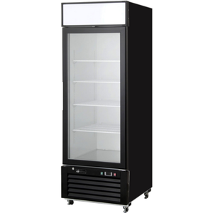 EFI Sales Ltd. 27 Inch Single Glass Door Ice Cream Freezer with glass door display, LED interior lighting, and shelving