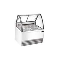 EFI Sales Ltd. FIGCW-4252 41.4 Inch White Gelato Display Case with curved glass front and stainless gelato pans