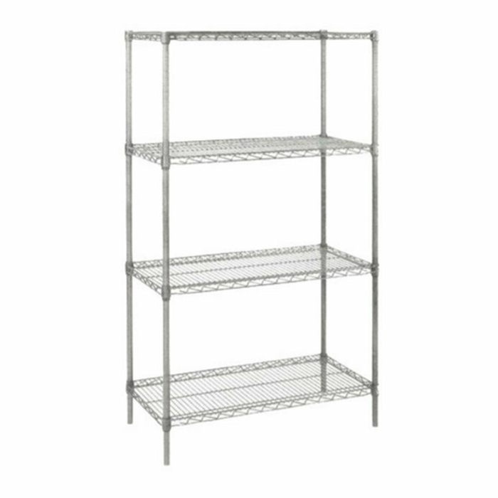 Alt Tag: EFI Sales Ltd. N-S1448C 48" Wide Chrome Wire Shelving Kit 4-tier bright chrome open-wire shelving for commercial kitchen dry storage
