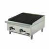 Alt Tag: EFI Sales Ltd. RCTCB-24P 24" Countertop Gas Char Rock Broiler stainless steel commercial countertop grill with dual control knobs