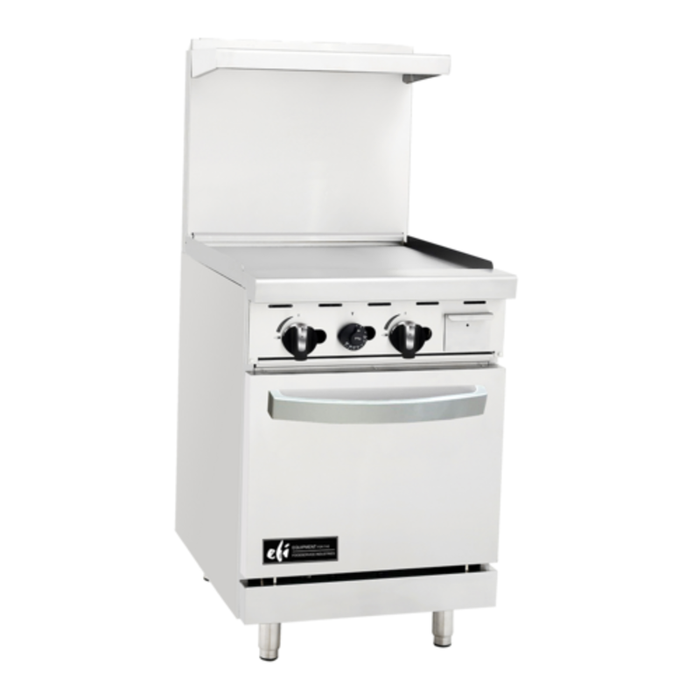 EFI Sales Ltd. RCTRS-24G-N Grille de 24" Cuisinière de restaurant au gaz naturel avec plaque de 24 pouces et four standard, vue frontale